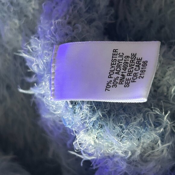 Candie's blue striped crop fuzzy sweater, size large - Picture 5 of 9